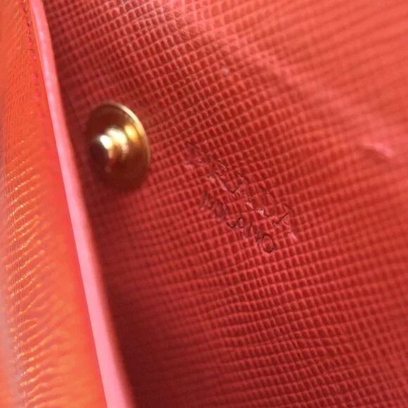 Prada Saffiano Envelope Pouch Clutch Corallo Papaya Red Document Holder - Picture 8 of 10